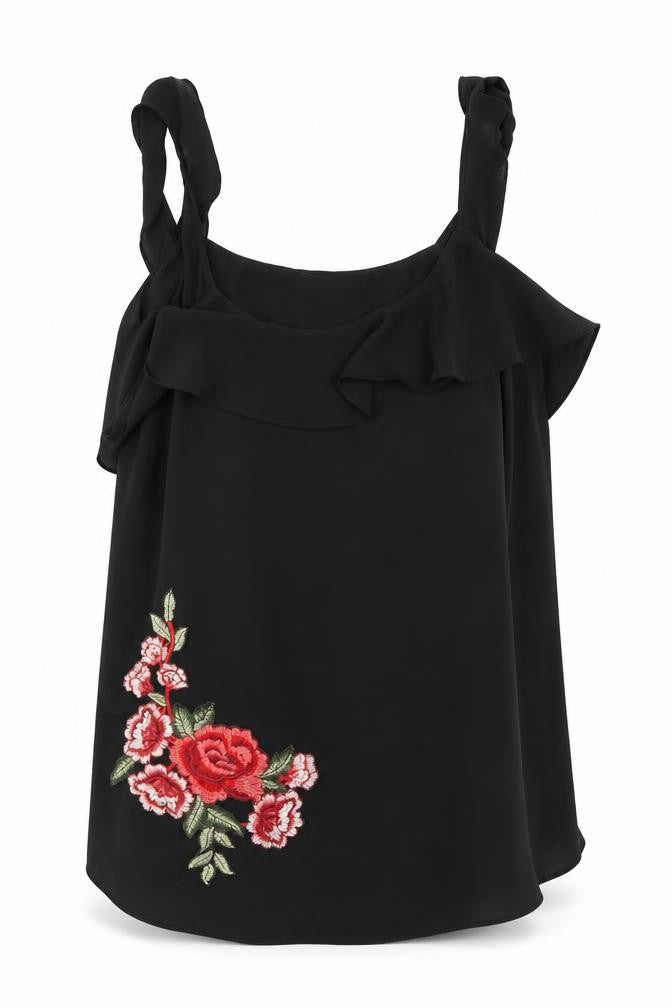 Atmosphere Womens Black   Basic Blouse Size 10  - floral