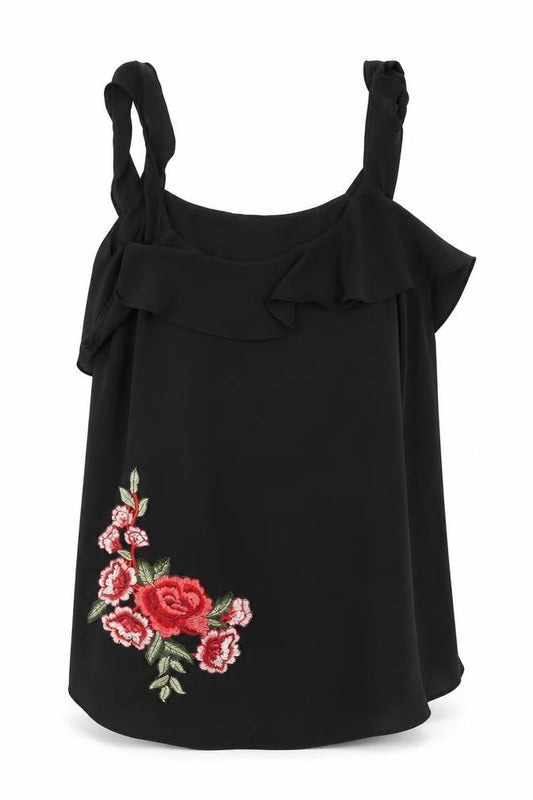 Atmosphere Womens Black   Basic Blouse Size 10  - floral
