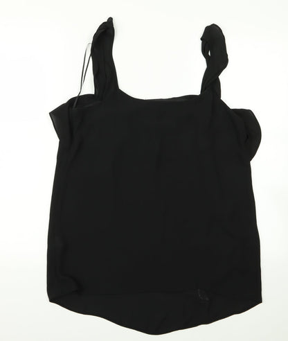 Back view of Atmosphere women’s black basic blouse, size UK 10, - floral