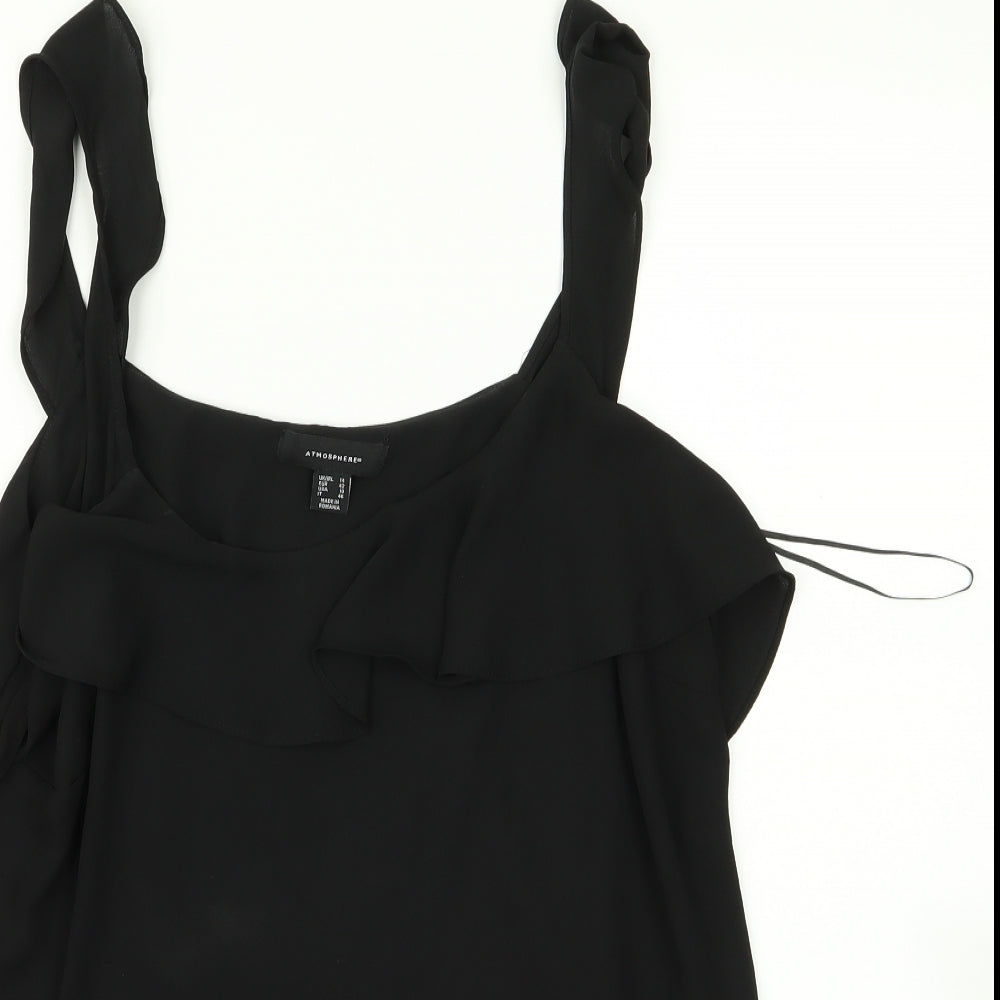 Atmosphere Womens Black   Basic Blouse Size 10  - floral