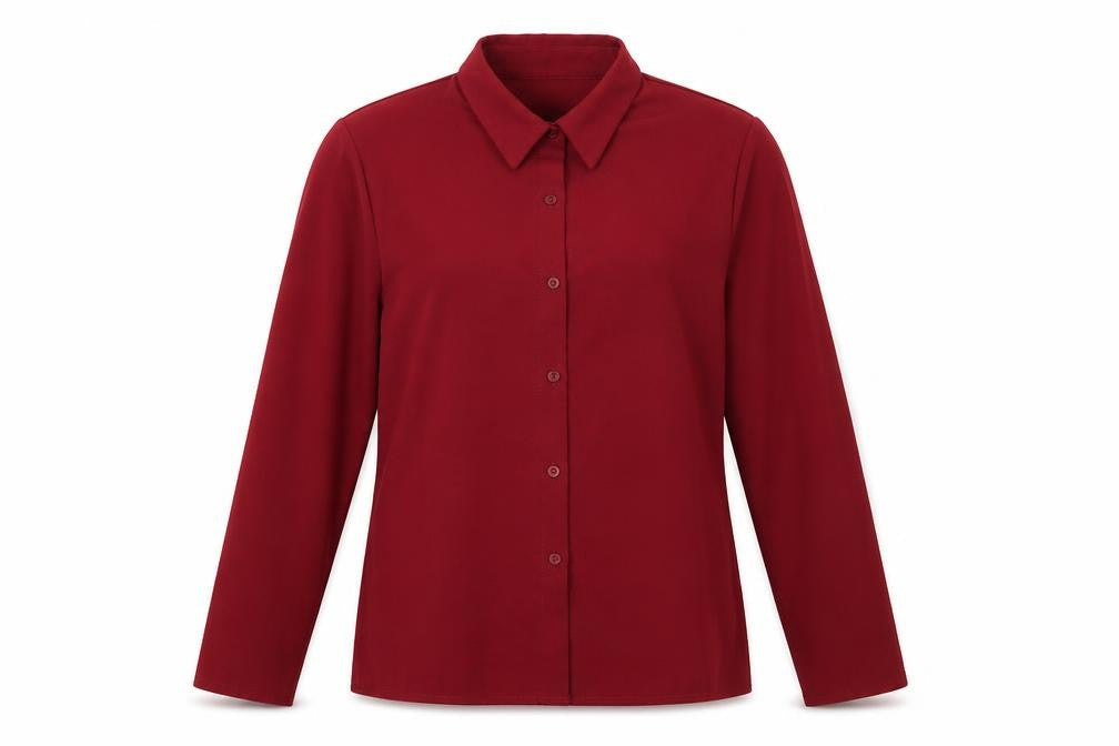 Boohoo Womens Red   Basic Button-Up Size M