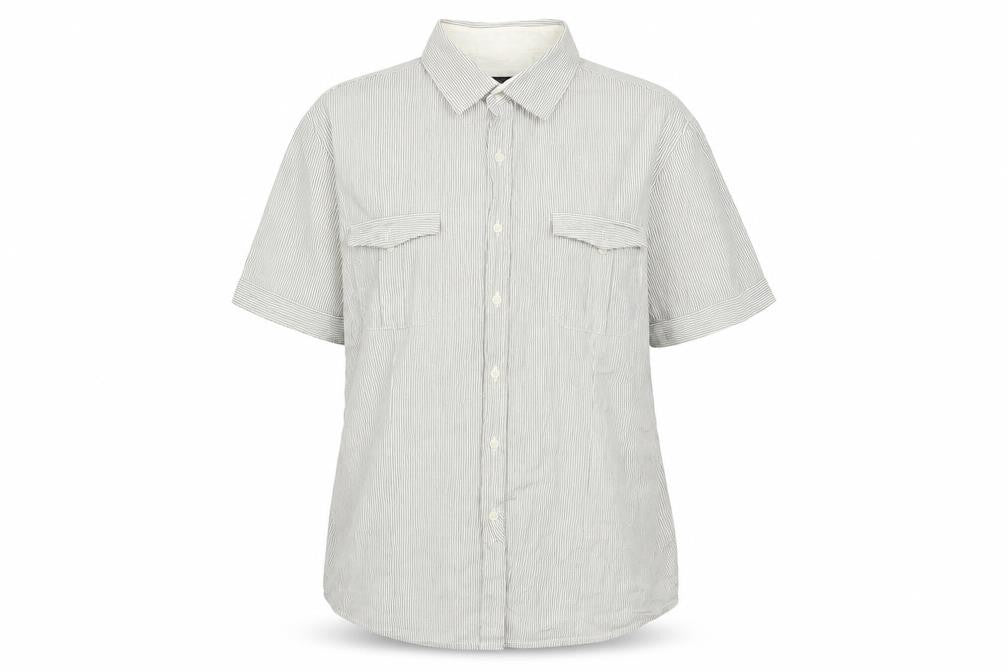 George Womens Grey Striped  Basic Button-Up Size XL