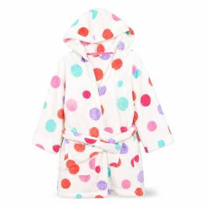 Marks & Spencer Girls White Polka Dot Rayon  Robe Size M