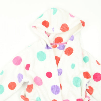 Marks & Spencer Girls White Polka Dot Rayon  Robe Size M
