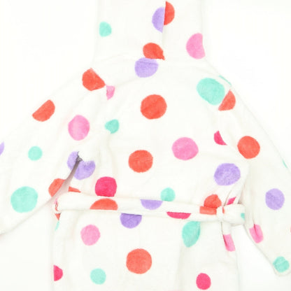 Marks & Spencer Girls White Polka Dot Rayon  Robe Size M
