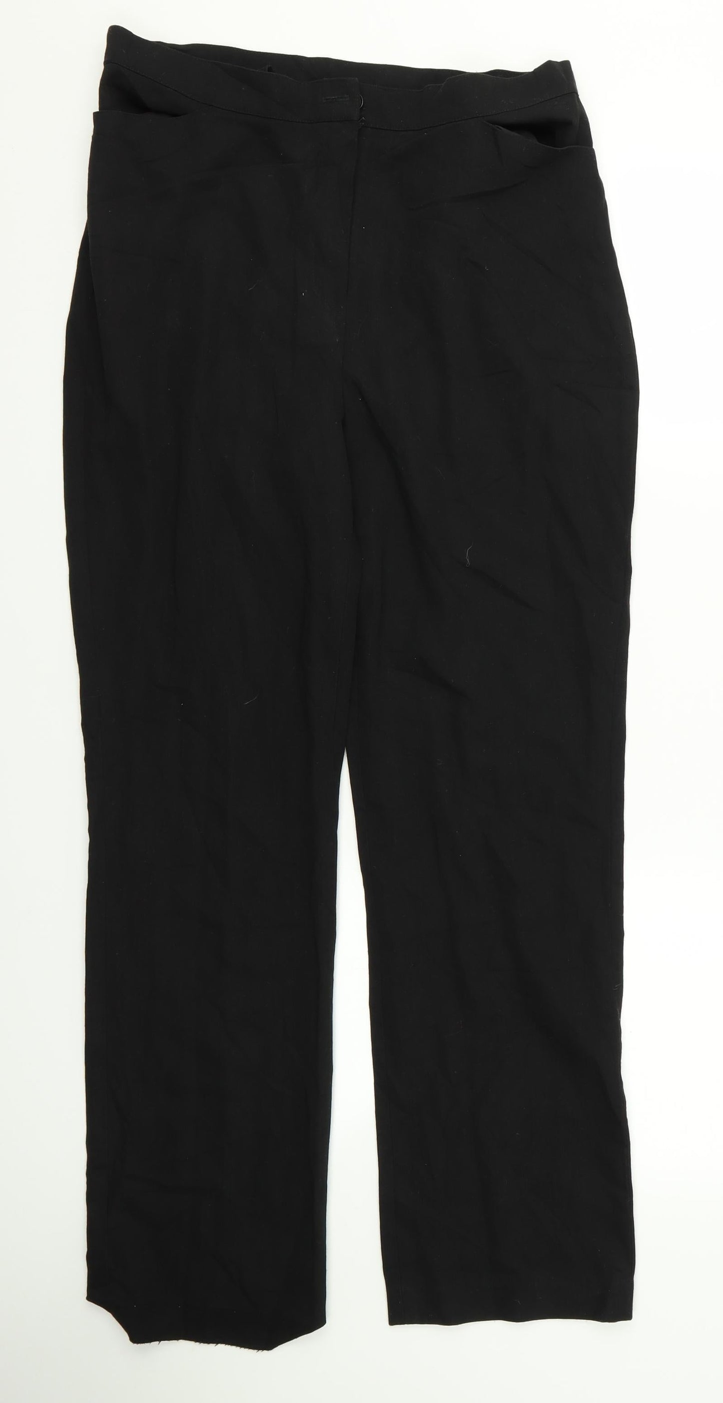 Preworn Womens Black   Trousers  Size 14 L30 in