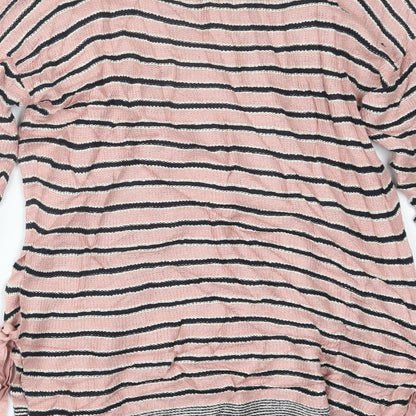 Next Womens Pink Striped  Pullover Jumper Size 10