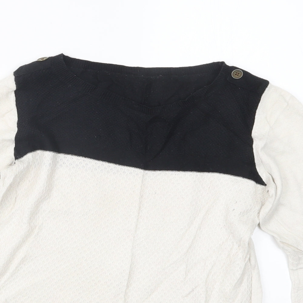 Dorothy Perkins Womens White  Knit Pullover Jumper Size 10