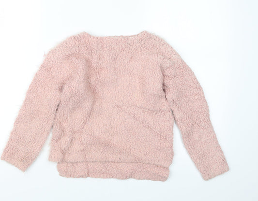 NEXT Girls Pink  Knit Pullover Jumper Size 8 Years