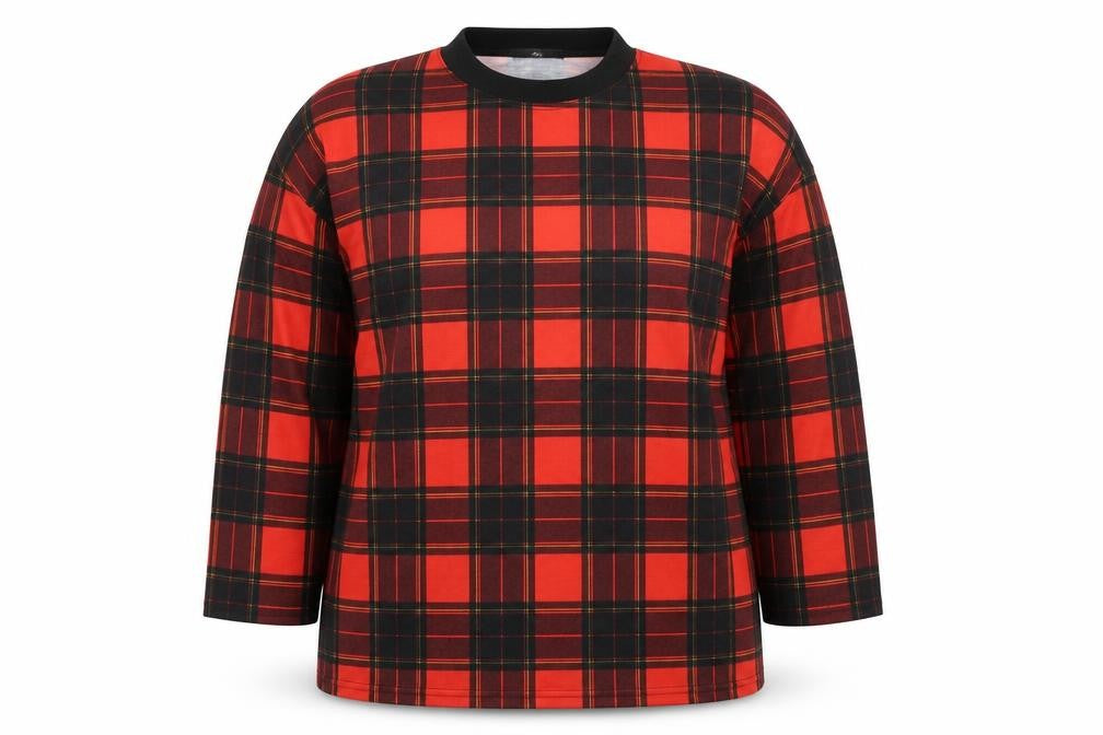 Missguided Womens Red Check  Pullover Jumper Size 10