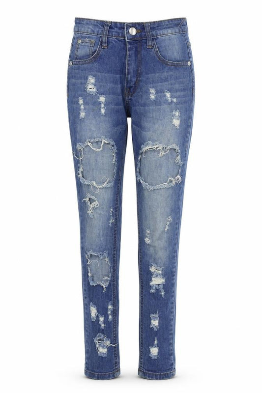 Blush Womens Blue   Skinny Jeans Size S L27 in - Distressed