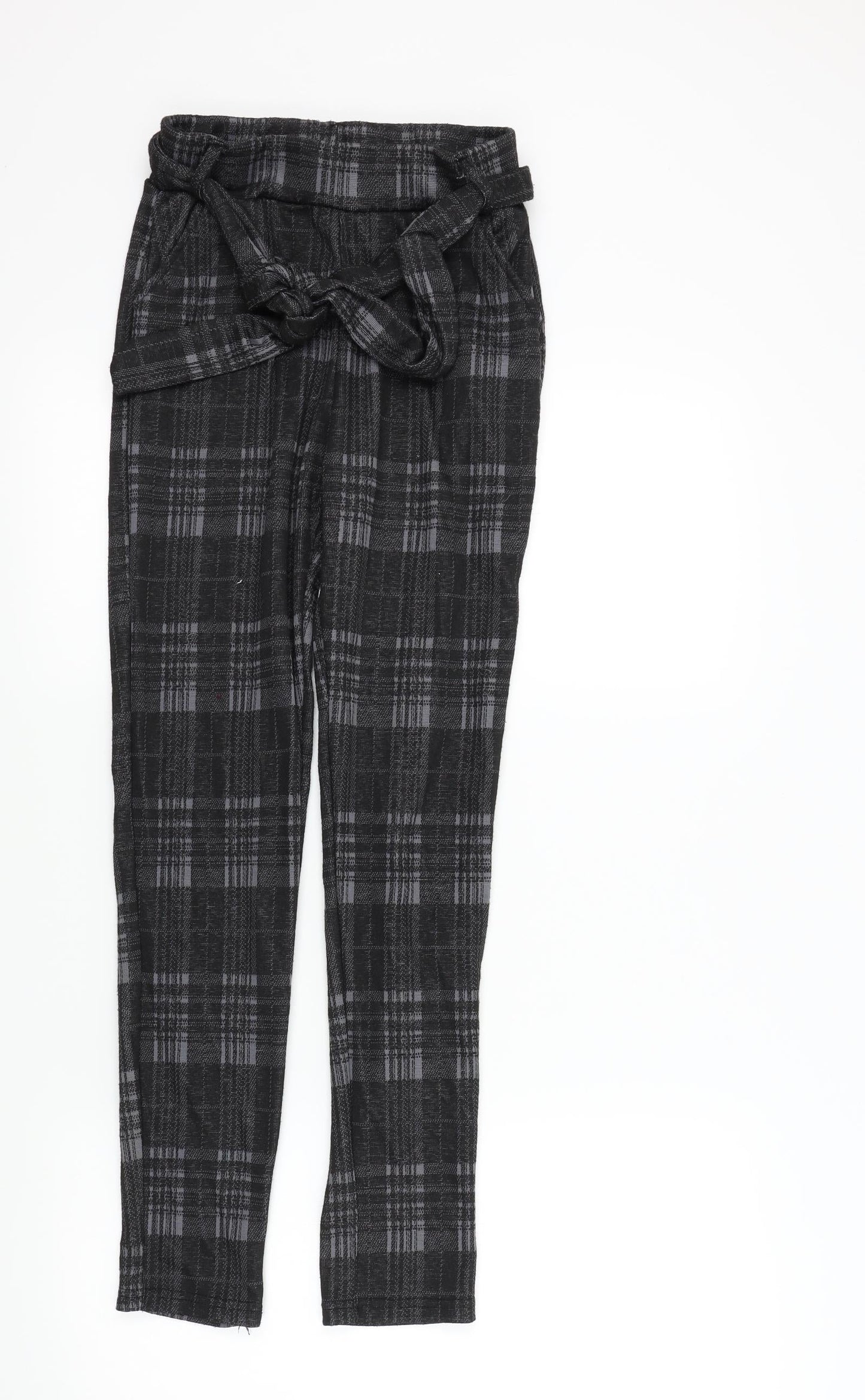 Preworn Womens Black Check  Trousers  Size S L27 in
