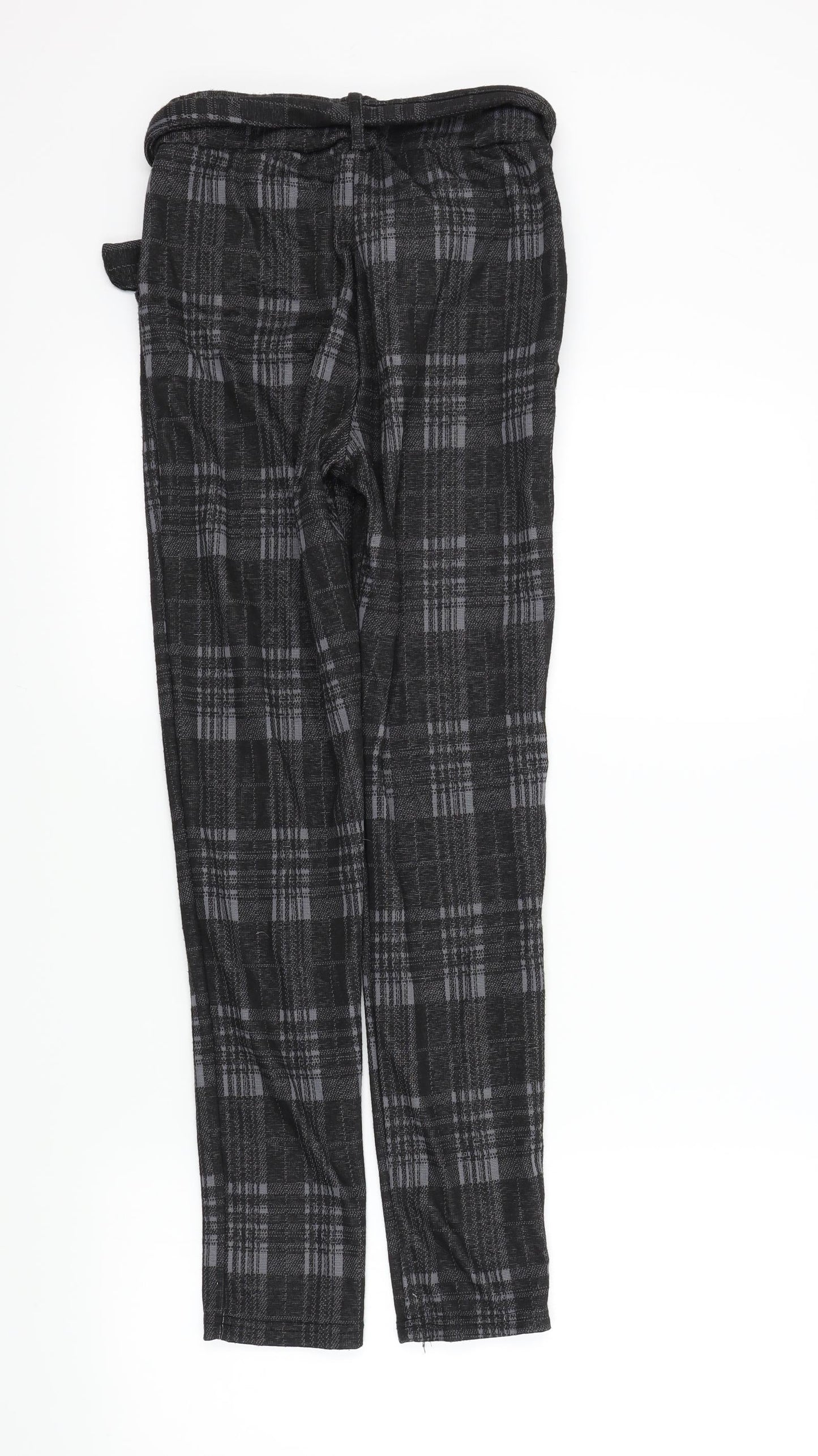 Preworn Womens Black Check  Trousers  Size S L27 in