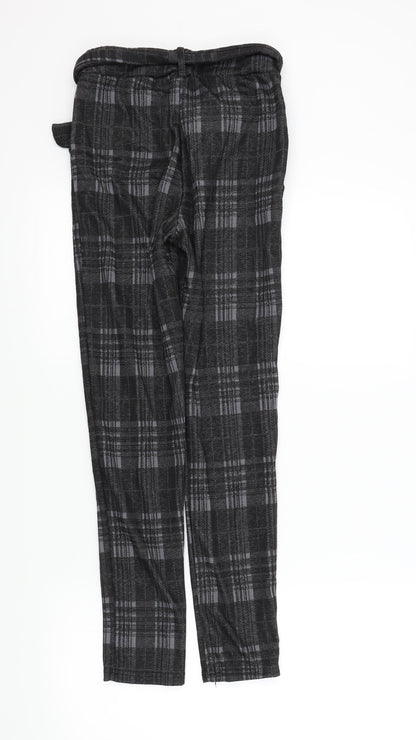 Preworn Womens Black Check  Trousers  Size S L27 in