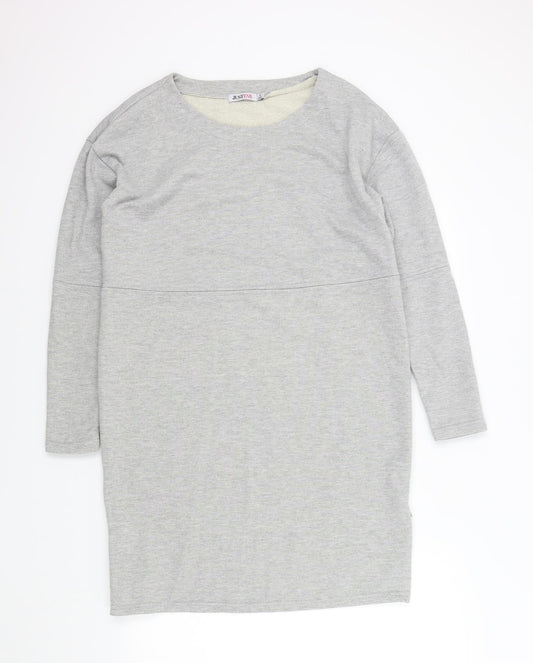 just fab Womens Green Colourblock  Jumper Dress  Size M