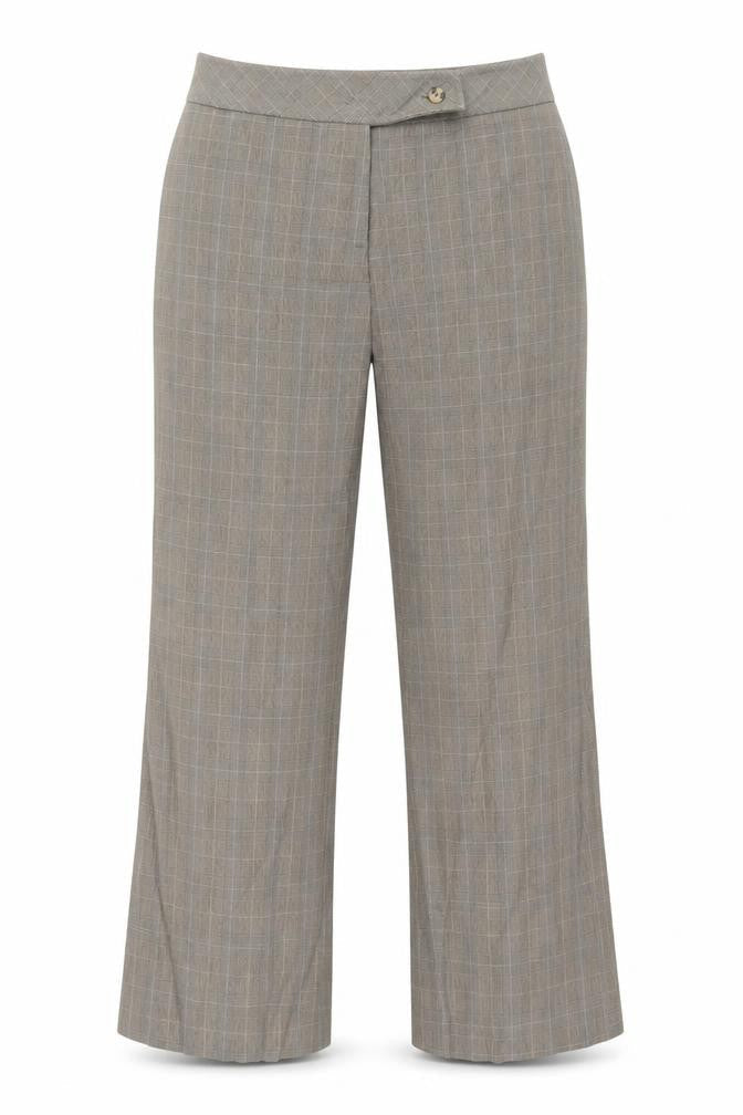 Mia Moda Womens Grey Check  Trousers  Size 14 L27 in