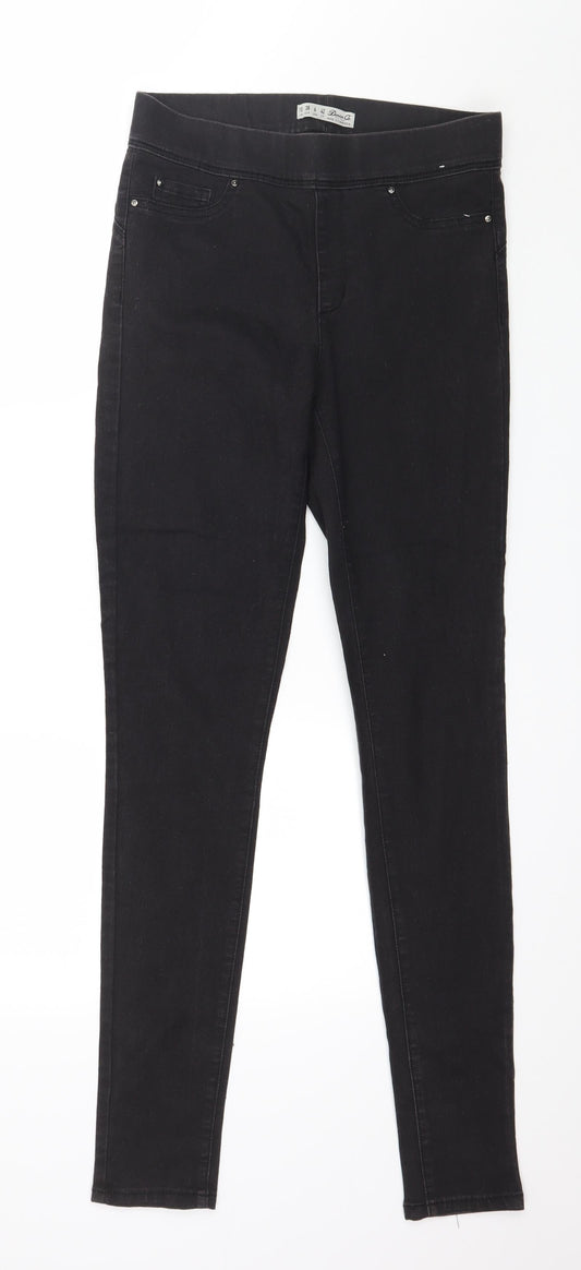 Denim & Co. Womens Black  Denim Jegging Jeans Size 10 L31 in
