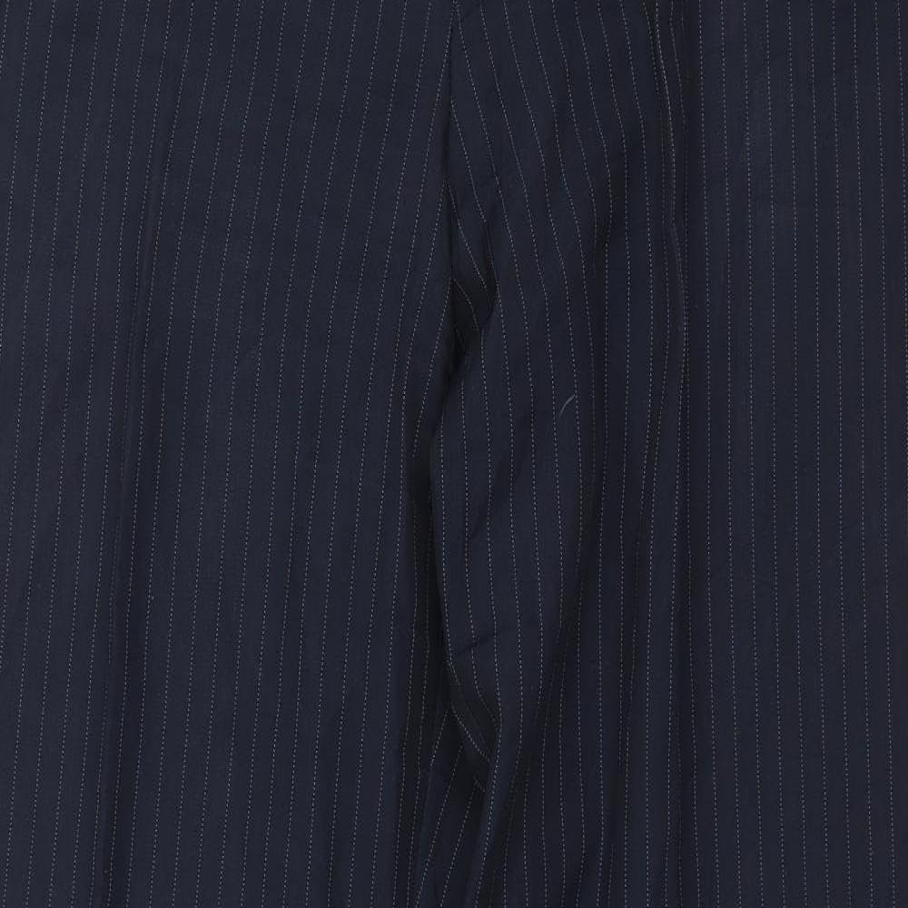 Marks and Spencer Womens Blue Striped  Trousers  Size 14 L32 in