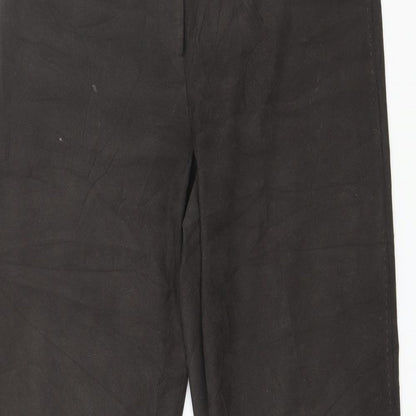 Close-up detail of Atmosphere women’s brown trousers, size UK 12, 31-inch leg