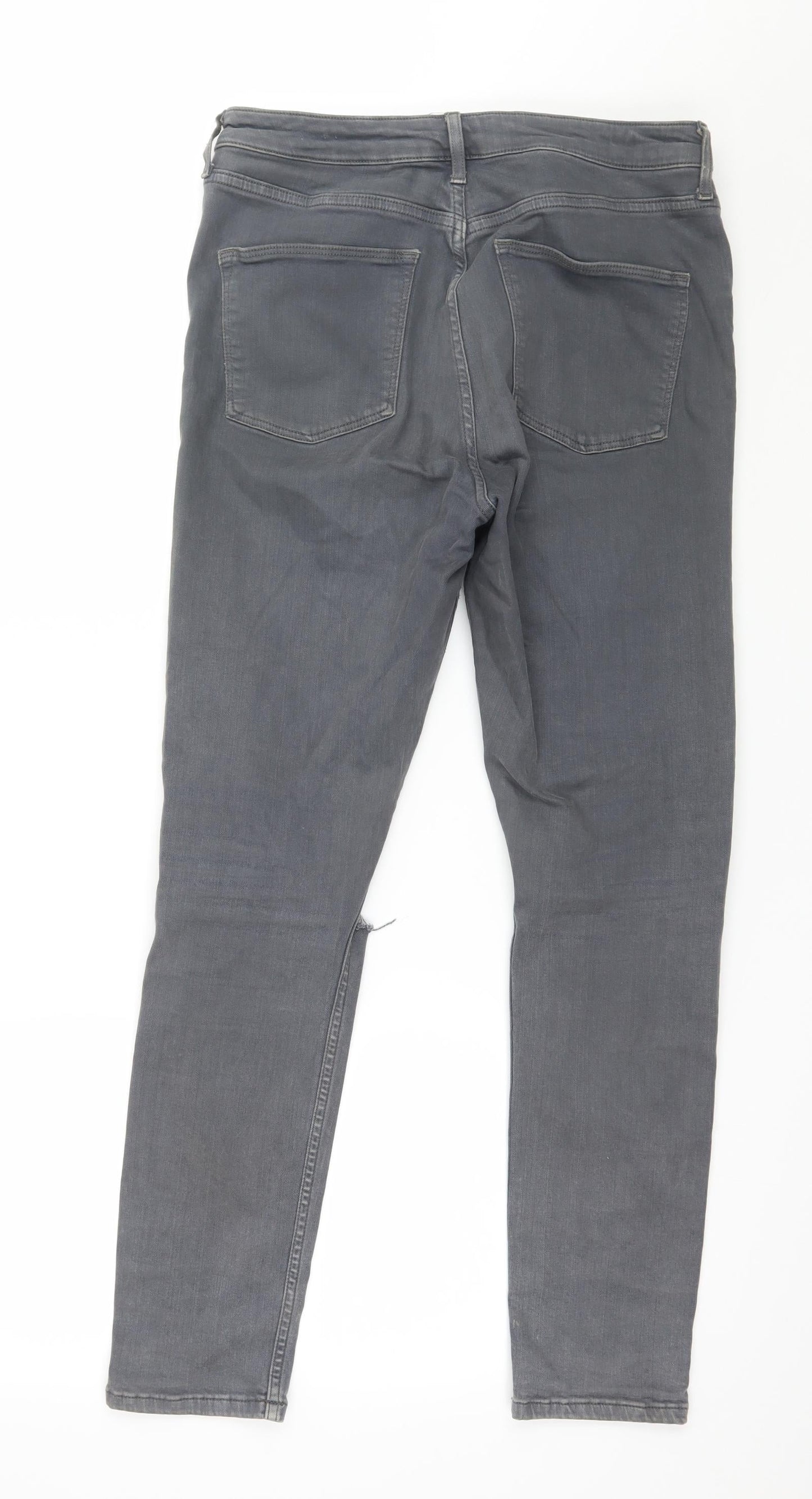 Topshop Womens Grey  Denim Skinny Jeans Size 32 in L30 in