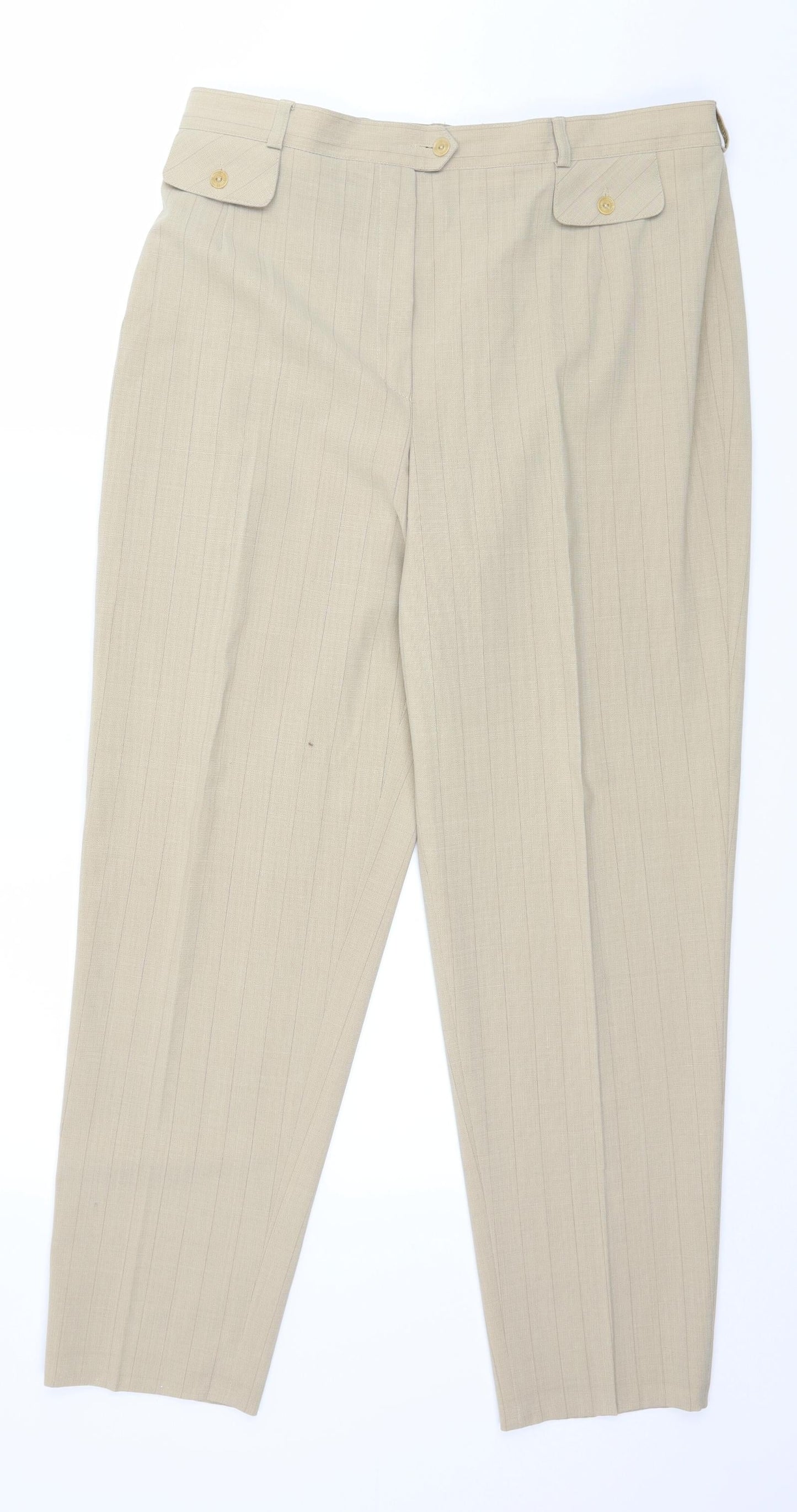 Eugen Klein Womens Beige Striped  Trousers  Size 34 in L29 in