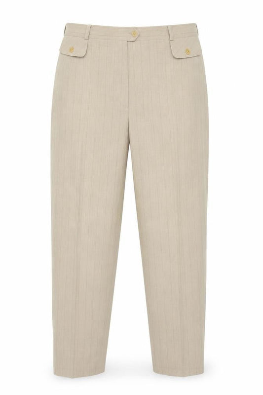Eugen Klein Womens Beige Striped  Trousers  Size 34 in L29 in