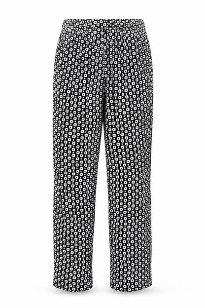 Preworn Womens Black Geometric Jersey Trousers  Size M L27 in