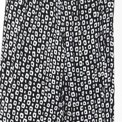 Preworn Womens Black Geometric Jersey Trousers  Size M L27 in