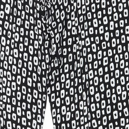 Preworn Womens Black Geometric Jersey Trousers  Size M L27 in