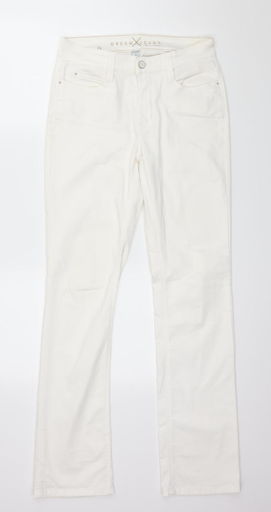 Dream Jeans Womens White  Denim Straight Jeans Size 30 in L32 in