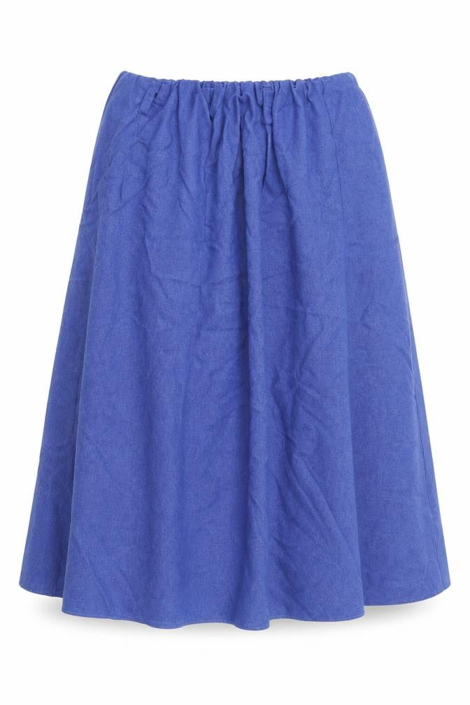 Preworn Womens Blue   Pleated Skirt Size 36 in