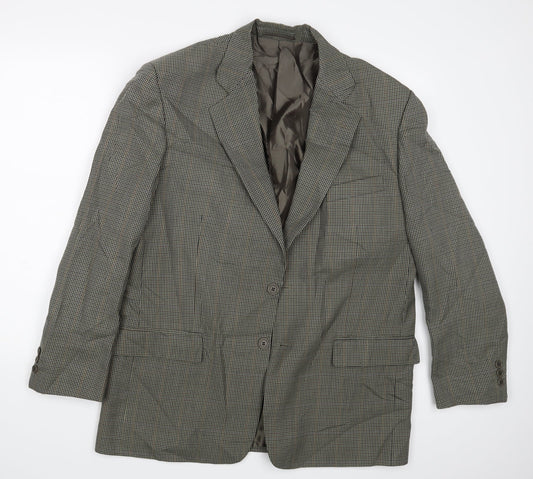 Green Woods Mens Grey Check  Jacket Suit Jacket Size 42