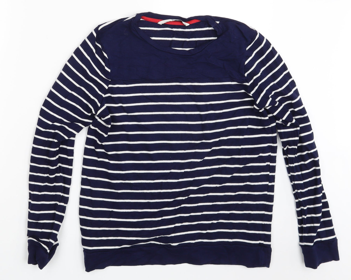 TU Womens Black Striped  Pullover Sweatshirt Size 10
