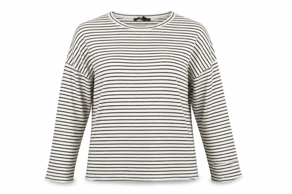 New Look Womens White Striped  Basic T-Shirt Size 8