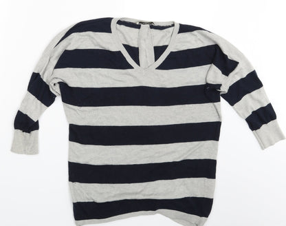 Oasis Womens Multicoloured Striped  Basic T-Shirt Size M