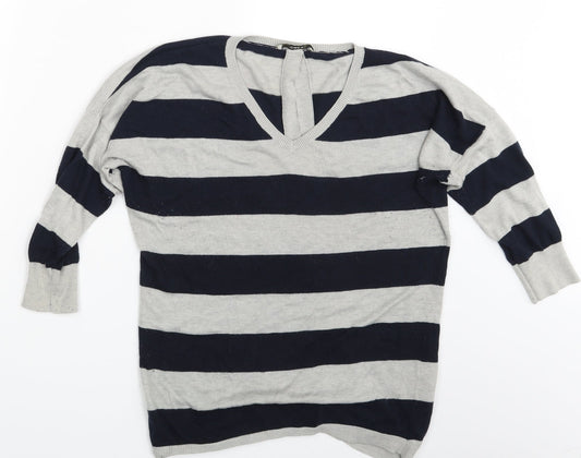 Oasis Womens Multicoloured Striped  Basic T-Shirt Size M