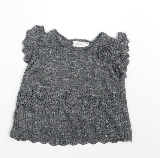 Mayoral Chic Girls Grey   Pullover Jumper Size 6-7 Years