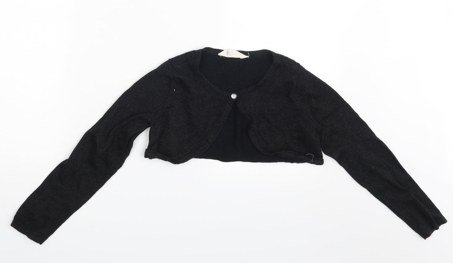 H&M Girls Black   Basic Blouse Size 8-9 Years