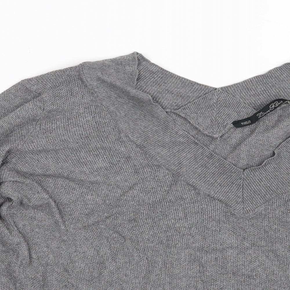 Lara Knit Womens Grey   Pullover Sweatshirt Size M