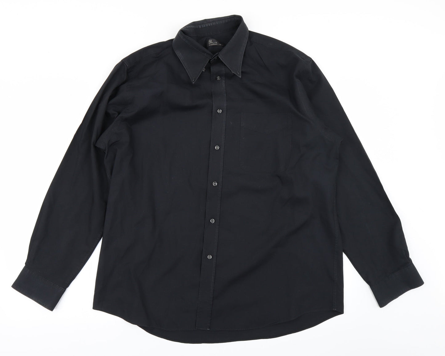BHS Mens Black    Button-Up Size 16.5