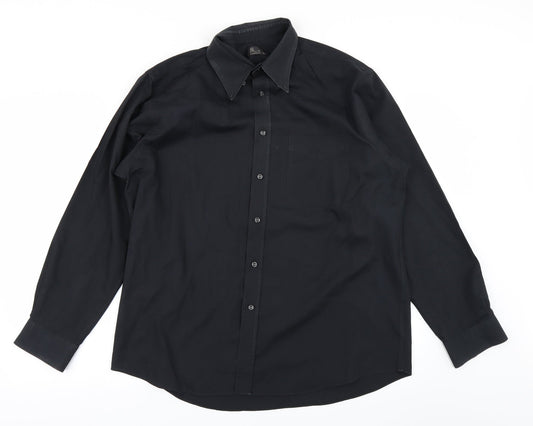 BHS Mens Black    Button-Up Size 16.5