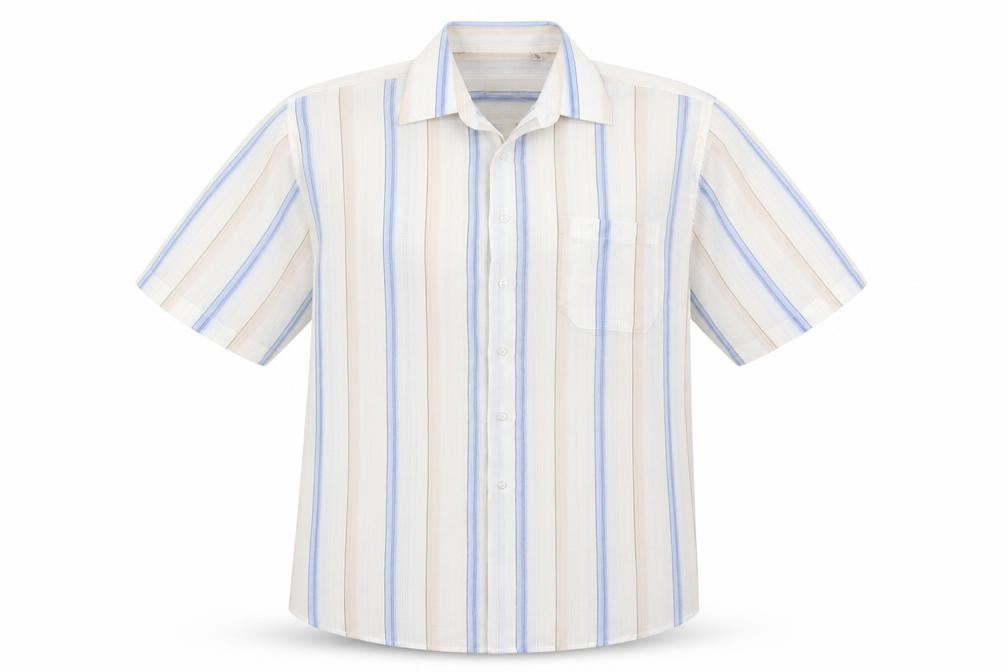 THBYTGL Mens White Striped   Button-Up Size 17.5