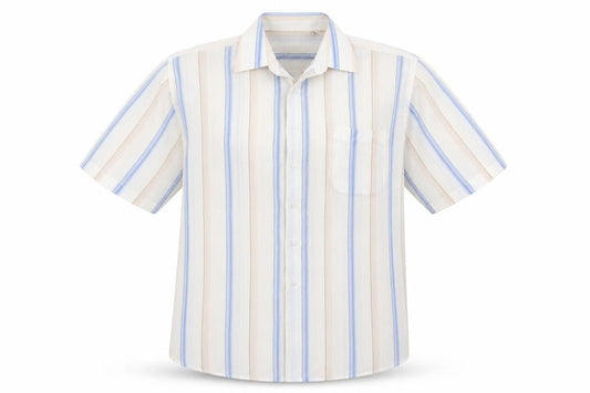 THBYTGL Mens White Striped   Button-Up Size 17.5