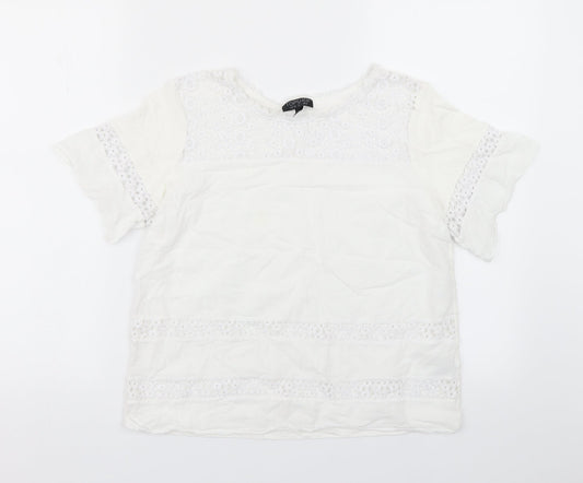 Topshop Womens White   Basic T-Shirt Size 10