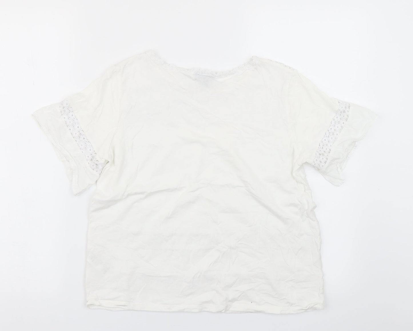 Topshop Womens White   Basic T-Shirt Size 10