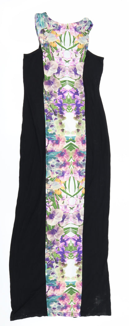 Preloved Jane Norman Womens Black Floral  Bodycon  Size 8 - Back