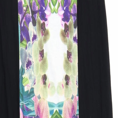 Preloved Jane Norman Womens Black Floral  Bodycon  Size 8 - Label