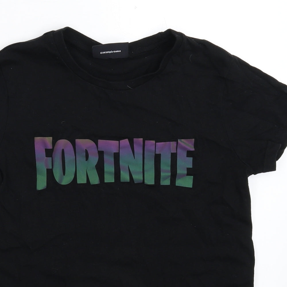 Matalan Womens Black   Basic T-Shirt Size L  - Fortnite