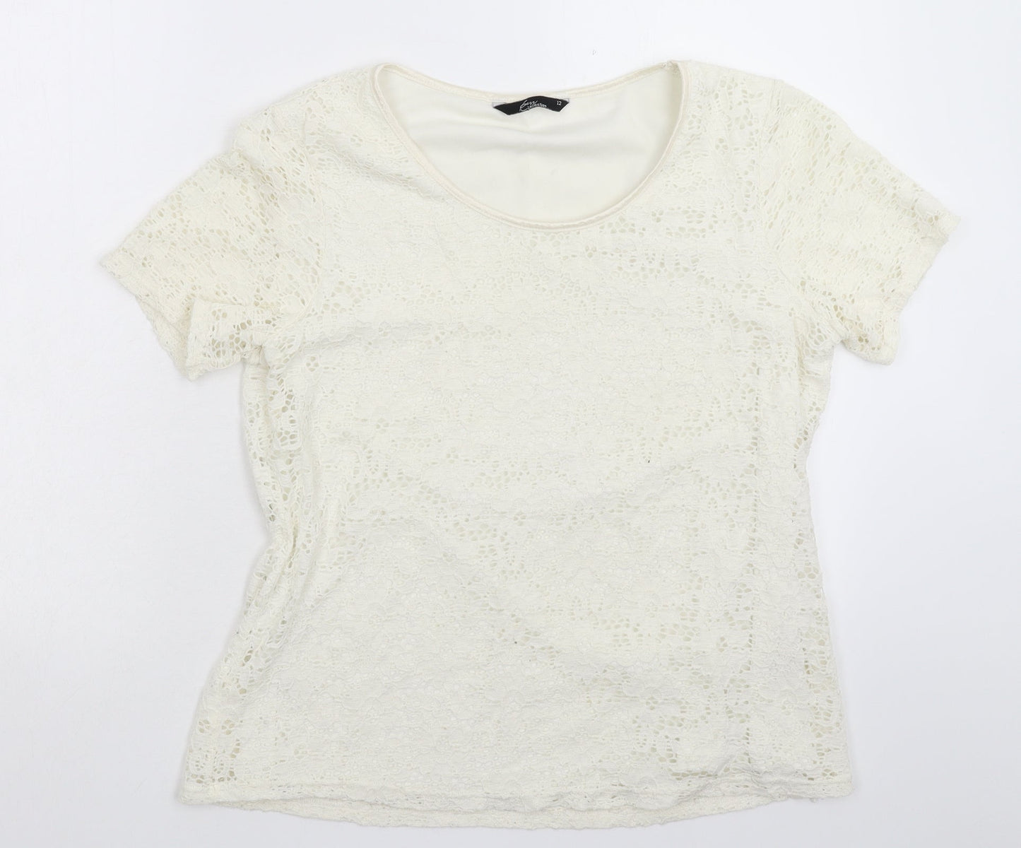 BM Womens White   Basic T-Shirt Size 12