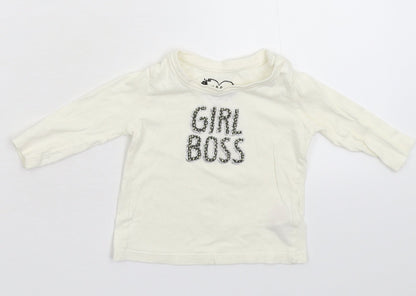 Additional front view of Primark Baby White Basic T-Shirt, size 3-6, Months